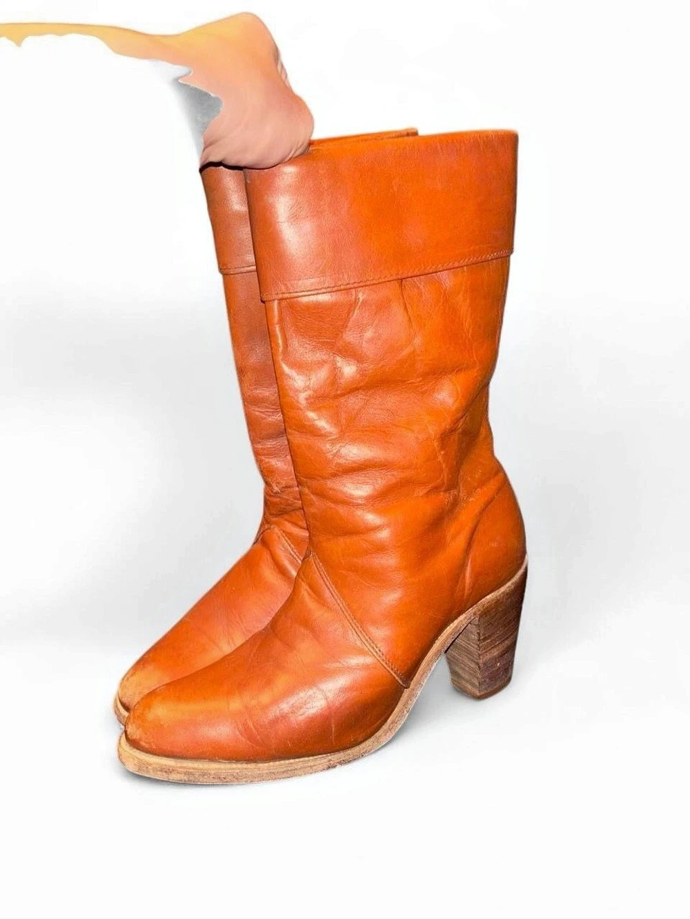 Brown Frye Leather Heeled Boots